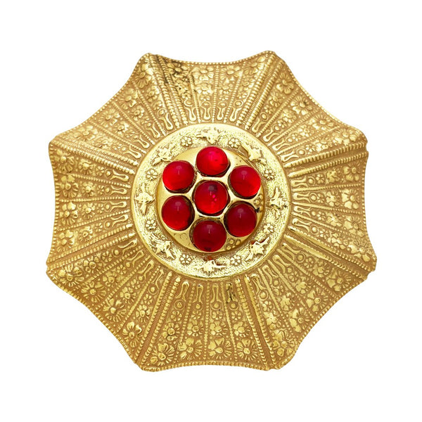 Gold Stamped Medallion Brooch – Somptuaire